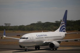 A Copa Airlines plane is seen at the Monsenor Oscar Arnulfo Romero International Airport in San Luis Talpa, El Salvador, January 17, 2018. REUTERS/Jose Cabezas