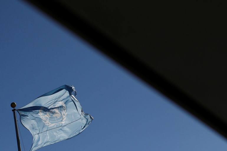 The United Nations flag flies outside the U.N. Headquarters in New York, U.S., March 26, 2018. REUTERS/Brendan McDermid