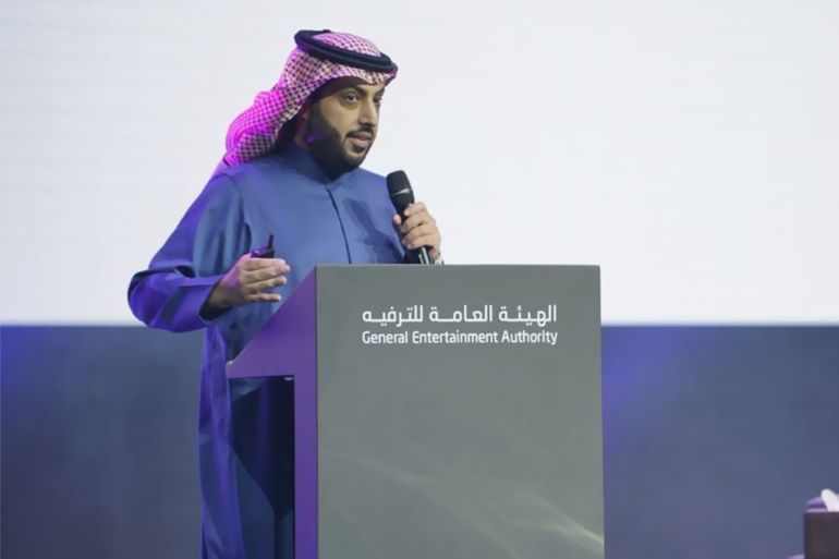 رئيس هيئة الترفيه بالسعودية تركي آل الشيخ يعلن إستراتيجية الترفيه الجديدة بالمملكة (المصدر مواقع التواصل الاجتماعي)