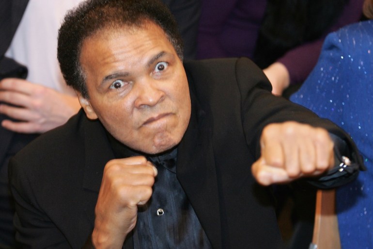 BERLIN - DECEMBER 17: Muhammad Ali and his wife, Lonnie Ali sit ringside uring the Super Middleweight fight between Laila Ali and Asa Maria Sandell at the Max-Schmeling Hall on December 17, 2005 in Berlin, Germany. (Photo by Martin Rose/Bongarts/Getty Images)