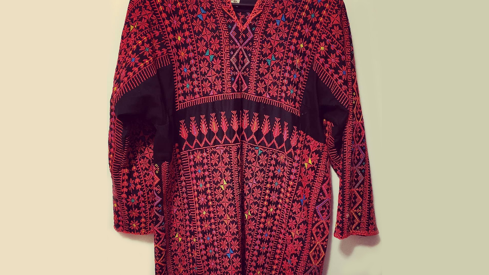 ‪الثوب الذي ارتدته رشيدة طليب يوم حلف اليمين ونشرته على حسابها على إنستغرام‬ (مواقع التواصل)