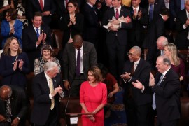 House Democratic leader Nancy Pelosi (D-CA) is applauded by U.S. Rep. Steny Hoyer (D-MD) and other members as she is nominated for House Speaker as the U.S. House of Representatives meets for the start of the 116th Congress on Capitol Hill in Washington, U.S., January 3, 2019. REUTERS/Jonathan Ernst