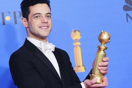 BEVERLY HILLS, CA - JANUARY 06: Best Actor in a Motion Picture Drama for 'Bohemian Rhapsody' winner Rami Malek poses in the press room during the 76th Annual Golden Globe Awards at The Beverly Hilton Hotel on January 6, 2019 in Beverly Hills, California. Kevin Winter/Getty Images/AFP== FOR NEWSPAPERS, INTERNET, TELCOS & TELEVISION USE ONLY ==