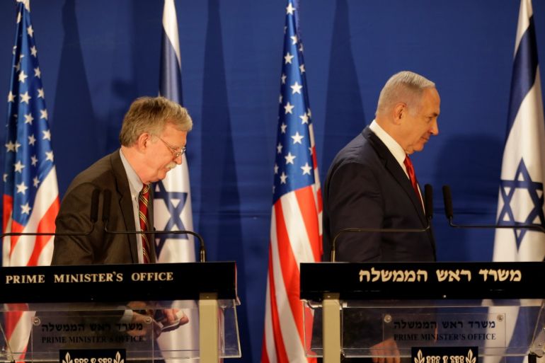 U.S. National Security Adviser John Bolton meets Israeli Prime Minister Benjamin Netanyahu in Jerusalem January 6, 2019. Oded Balilty/Pool via REUTERS *** Local Caption ***