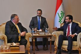 U.S. Secretary of State Mike Pompeo meets with Iraq's Parliament Speaker Mohamed al-Halbousi in Baghdad, Iraq, during a Middle East tour, January 9, 2019. Andrew Caballero-Reynolds/Pool via REUTERS