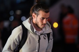 BARCELONA, SPAIN - FEBRUARY 06: Gareth Bale of Real Madrid CF arrives at the stadium prior to the Copa del Semi Final first leg match between Barcelona and Real Madrid at Nou Camp on February 06, 2019 in Barcelona, Spain. (Photo by Alex Caparros/Getty Images)