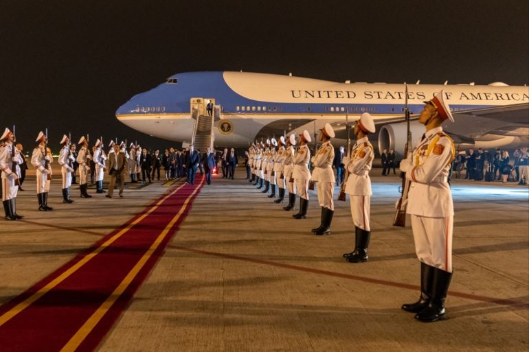 U.S. President Trump arrives in Hanoi- - HANOI, VIETNAM - FEBRUARY 26: (----EDITORIAL USE ONLY – MANDATORY CREDIT -