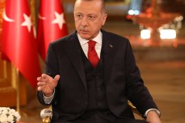 Turkish President Recep Tayyip Erdogan- - ISTANBUL, TURKEY - FEBRUARY 23: Turkish President Recep Tayyip Erdogan speaks during a joint live broadcast of CNN Turk and Kanal D channels in Istanbul, Turkey on February 23, 2019.