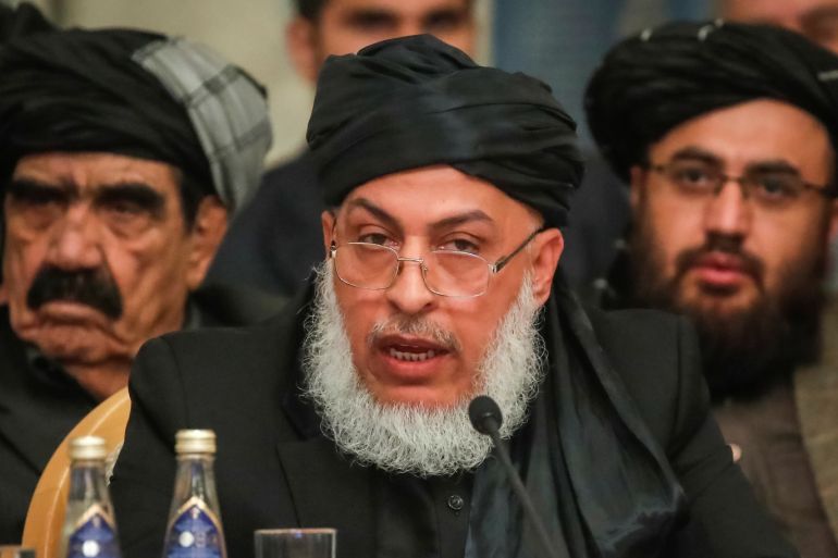 Head of Political Office of the Taliban Sher Mohammad Abbas Stanakzai speaks at a conference arranged by the Afghan diaspora, in Moscow, Russia February 5, 2019. REUTERS/Maxim Shemetov