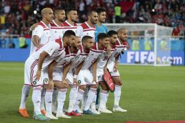 Spain v Morocco : Group B - 2018 FIFA World Cup Russia- - KALININGRAD, RUSSIA - JUNE 25 : Players of Morocco pose for a photo ahead of the 2018 FIFA World Cup Russia Group B match between Spain and Morocco at the Kaliningrad Stadium in Kaliningrad, Russia on June 25, 2018.