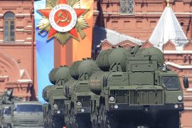 Victory Day military parade in Moscow- - MOSCOW, RUSSIA - MAY 09: S-400 Triumf surface-to-air missile launchers are seen during the Victory Day military parade marking the 73rd anniversary of the victory over Nazi Germany in the 1941-1945 Great Patriotic War, the Eastern Front of World War II, in Moscow, Russia on May 09, 2018.