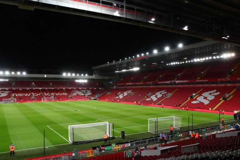 LIVERPOOL, ENGLAND - JANUARY 30: General view inside the stadium ahead of the Premier League match between Liverpool FC and Leicester City at Anfield on January 30, 2019 in Liverpool, United Kingdom. (Photo by Clive Brunskill/Getty Images)
