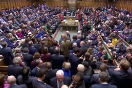 British MPs prepare to vote for the Brexit deal in Parliament in London, Britain, March 12, 2019, in this screen grab taken from video. Reuters TV via REUTERS