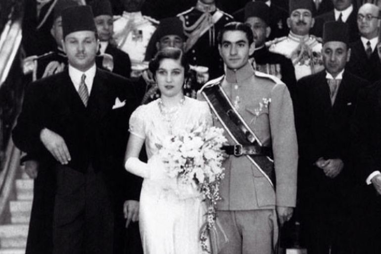 من مراسيم زفاف الأميرة فوزية ابنة الملك فؤاد الأول ومحمد رضا بهلوي ابن شاه إيران