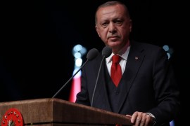 President of Turkey Recep Tayyip Erdogan- - ANKARA, TURKEY - MARCH 13: President of Turkey Recep Tayyip Erdogan speaks during the 5th International Benevolence Awards ceremony at Bestepe Congress Center, in Ankara, Turkey on March 13, 2019.