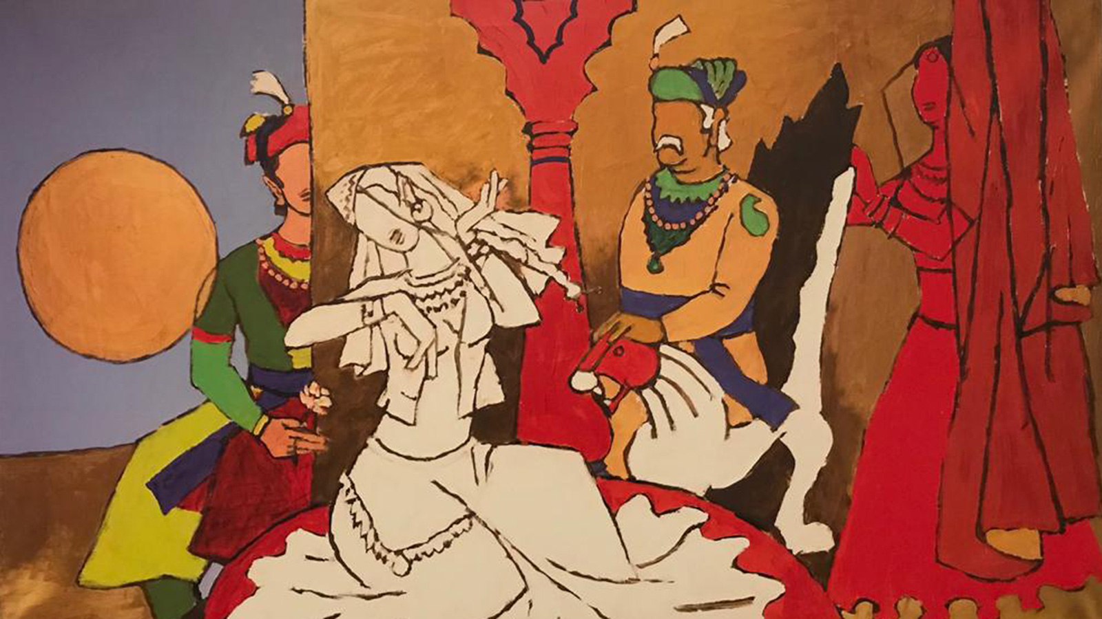 الفنان الهندي عبر عن حياة بلاده خلال لوحاته(الجزيرة نت)
