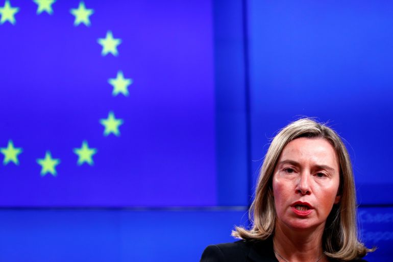 European Union foreign policy chief Federica Mogherini takes part in a news conference atfer a Turkey-EU Association Council in Brussels, Belgium, March 15, 2019. REUTERS/Francois Lenoir