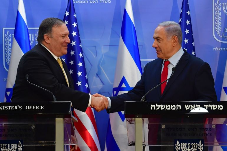 US Secretary of State Mike Pompeo in Jerusalem- - JERUSALEM - MARCH 20: (----EDITORIAL USE ONLY – MANDATORY CREDIT -