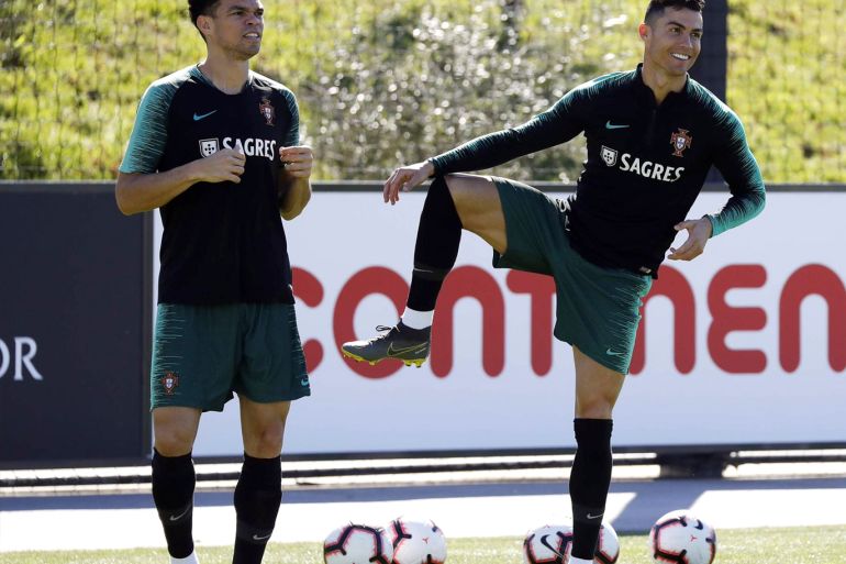 رونالدو في تدريب البرتغال بعد غياب