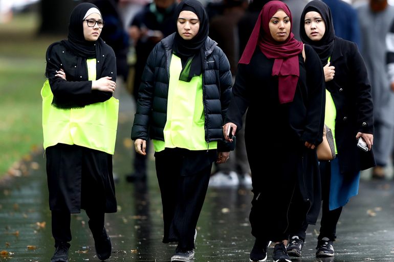 CHRISTCHURCH, NEW ZEALAND - MARCH 17: Members of the muslim community walk back from the hospital to the community centre on March 17, 2019 in Christchurch, New Zealand. 50 people are confirmed dead, with with 36 injured still in hospital following shooting attacks on two mosques in Christchurch on Friday, 15 March. 41 of the victims were killed at Al Noor mosque on Deans Avenue and seven died at Linwood mosque. Another victim died later in Christchurch hospital. A 28-year-old Australian-born man, Brenton Tarrant, appeared in Christchurch District Court on Saturday charged with murder. The attack is the worst mass shooting in New Zealand's history. (Photo by Hannah Peters/Getty Images)