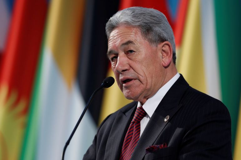 New Zealand's Foreign Minister Winston Peters speaks during a news conference after he attended an emergency meeting of the Organisation of Islamic Cooperation (OIC) in Istanbul, Turkey, March 22, 2019. REUTERS/Murad Sezer