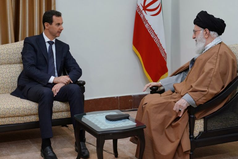 Syria's President Bashar al-Assad meets with Iranian Supreme Leader Ayatollah Ali Khamenei in Tehran, Iran in this handout released by SANA on February 25, 2019. SANA/Handout via REUTERS ATTENTION EDITORS - THIS IMAGE WAS PROVIDED BY A THIRD PARTY. REUTERS IS UNABLE TO INDEPENDENTLY VERIFY THIS IMAGE