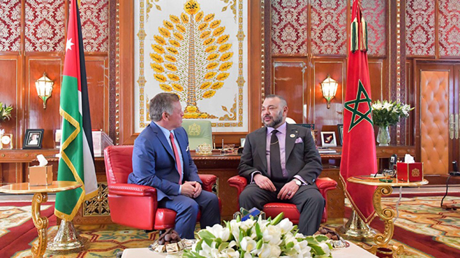 ‪اللقاء الملكي المغربي الأردني الخميس الماضي‬  (وكالات)