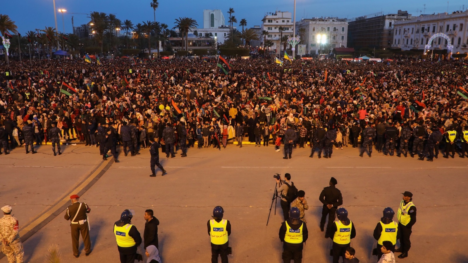 ‪من احتفالات ذكرى الثورة في طرابلس الشهر الماضي‬  (الأناضول)