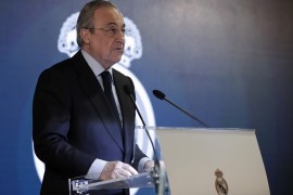 Book 'Real Madrid C. F. El mejor del mundo' presented in Madrid- - MADRID, SPAIN - JANUARY 3: Real Madrid's president Florentino Perez speaks during an event to present the book 'Real Madrid C. F. El mejor del mundo' at the Santiago Bernabeu in Madrid, Spain on January 3, 2019.