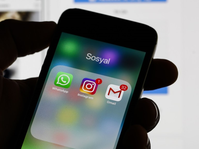Social Media Applications- - ANKARA, TURKEY - SEPTEMBER 04: Icons of WhatsApp Messenger messaging and Voice over IP service, Instagram social networking service and Gmail email service applications are seen on a screen of smart phone in Ankara, Turkey on September 04, 2018.