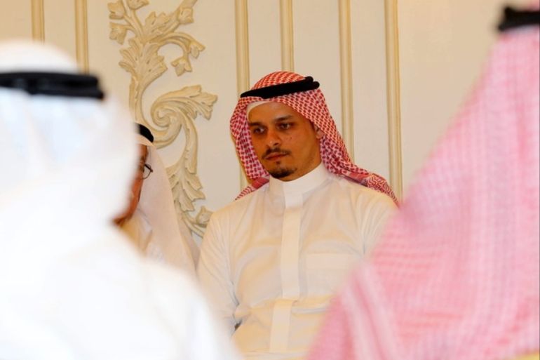epa07170791 Salah Khashoggi (C), the son of slain Saudi journalist Jamal Khashoggi receives mourners during a condolence gathering in Jeddah, Saudi Arabia, 16 November 2018. Saudi Arabia's Attorney General Saud al-Mujeb on 15 November told a press conference that an order to bring back Saudi journalist Jamal Khashoggi to Saudi Arabia, even by force, was issued on 29 September by the former Deputy President of the General Intelligence Presidency. Al-Mujeb announced he had requested the death penalty for five people who have allegedly confessed to their involvement in the killing of Khashoggi at the kingdom's consulate building in Istanbul on 02 October and confirmed that 11 people had been accused of participating in the assassination of Khashoggi. EPA-EFE/STR