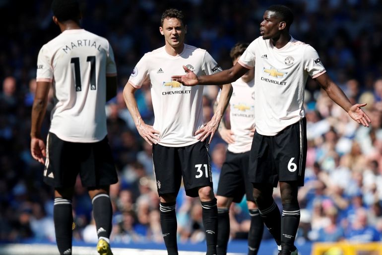 Soccer Football - Premier League - Everton v Manchester United - Goodison Park, Liverpool, Britain - April 21, 2019 Manchester United's Paul Pogba looks dejected REUTERS/Andrew Yates EDITORIAL USE ONLY. No use with unauthorized audio, video, data, fixture lists, club/league logos or