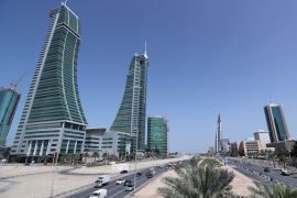 Bahrain Financial Harbour (L) and Bahrain World Trade Center are are seen in diplomatic area in Manama, Bahrain, February 28, 2018. Picture taken February 28, 2018. REUTERS/Hamad I Mohammed