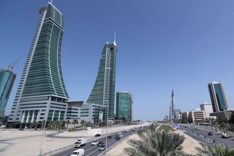 Bahrain Financial Harbour (L) and Bahrain World Trade Center are are seen in diplomatic area in Manama, Bahrain, February 28, 2018. Picture taken February 28, 2018. REUTERS/Hamad I Mohammed