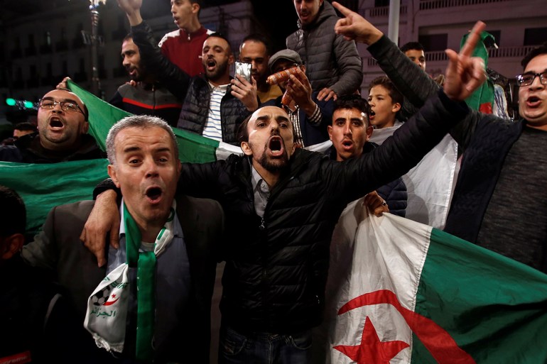 People celebrate on the streets after Algeria's President Abdelaziz Bouteflika has submitted his resignation, in Algiers, Algeria April 2, 2019. REUTERS/Ramzi Boudina