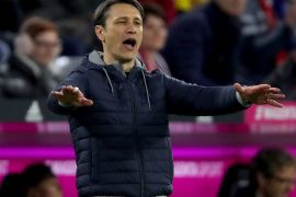 MUNICH, GERMANY - APRIL 06: Niko Kovac, head coach of FC Bayern Muenchen reacts during the Bundesliga match between FC Bayern Muenchen and Borussia Dortmund at Allianz Arena on April 06, 2019 in Munich, Germany. (Photo by Alexander Hassenstein/Bongarts/Getty Images)