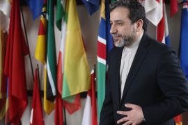 Iran's chief nuclear negotiator Abbas Araghchi leaves after giving a statement after meeting IAEA Director General Yukiya Amano (not pictured) at the IAEA headquarters in Vienna February 24, 2015. REUTERS/Heinz-Peter Bader (AUSTRIA - Tags: POLITICS ENERGY)