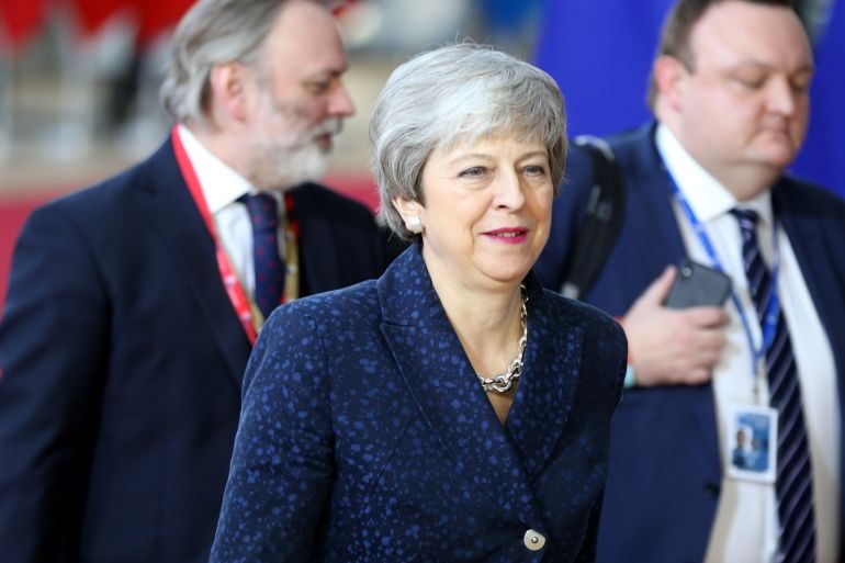 European Council summit in Brussels- - BRUSSELS, BELGIUM - MARCH 21: Britain's Prime Minister Theresa May arrives at the European Council summit in Brussels, Belgium, 21 March 2019.