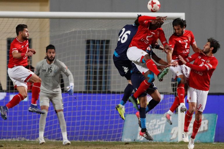 Soccer Football - Egyptian Premier League - Al Ahly v Pyramids FC - Petro Sport Stadium, Cairo, Egypt - April 18, 2019 General view of match action during the match REUTERS/Amr Abdallah Dalsh