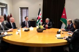 Jordan's King Abdullah meets with Senior White House Advisor Jared Kushner in Amman, Jordan, May 29, 2019. Yousef Allan/Royal Palace/Handout via Reuters ATTENTION EDITORS - THIS PICTURE WAS PROVIDED BY A THIRD PARTY. REUTERS IS UNABLE TO INDEPENDENTLY VERIFY THE AUTHENTICITY, CONTENT, LOCATION OR DATE OF THIS IMAGE.