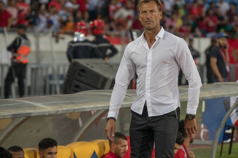 2019 Africa Cup of Nations Qualification - Morocco vs Comoros- - CASABLANCA, MOROCCO - OCTOBER 13 : Head coach of Morocco Herve Renard looks on ahead of 2019 Africa Cup of Nations Qualification match between Morocco and Comoros in Casablanca, Morocco on October 13, 2018.