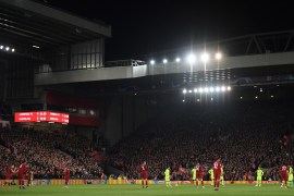 LIVERPOOL, ENGLAND - MAY 07: Barcelona players prepare to kick off after Liverpool's fourth goal during the UEFA Champions League Semi Final second leg match between Liverpool and Barcelona at Anfield on May 07, 2019 in Liverpool, England. (Photo by Shaun Botterill/Getty Images)