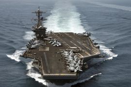 The aircraft carrier USS Theodore Roosevelt (CVN 71) operates in the Arabian Sea conducting maritime security operations in this U.S. Navy photo taken April 21, 2015. The Roosevelt and its escort ship the guided-missile cruiser USS Normandy (CG 60) will join seven other U.S. warships in the waters near Yemen, which is torn by civil strife as Iranian-backed Houthi rebels battle forces loyal to the U.S.-backed president. REUTERS/U.S. Navy/Mass Communication Specialist 3rd Class Anthony N. Hilkowski/Handout THIS IMAGE HAS BEEN SUPPLIED BY A THIRD PARTY. IT IS DISTRIBUTED, EXACTLY AS RECEIVED BY REUTERS, AS A SERVICE TO CLIENTS. FOR EDITORIAL USE ONLY. NOT FOR SALE FOR MARKETING OR ADVERTISING CAMPAIGNS