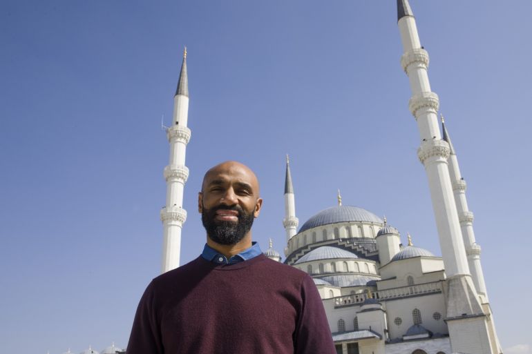 Former Malian football player Frederic Omar Kanoute- - ANKARA, TURKEY - MARCH 14: 42-year-old former Malian professional footballer Frederic Omar Kanoute, who is granted the International Benevolence Award by Turkey's Diyanet Foundation, speaks on his foundation during an exclusive interview in Ankara, Turkey on March 14, 2019.
