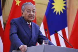 BEIJING, CHINA - AUGUST 20: Malaysian Prime Minister Mahathir Mohamad speaks to reporters during a press conference at the Great Hall of the People (GHOP) in Beijing, China, 20 August 2018. (Photo by How Hwee Young - Pool/Getty Images)