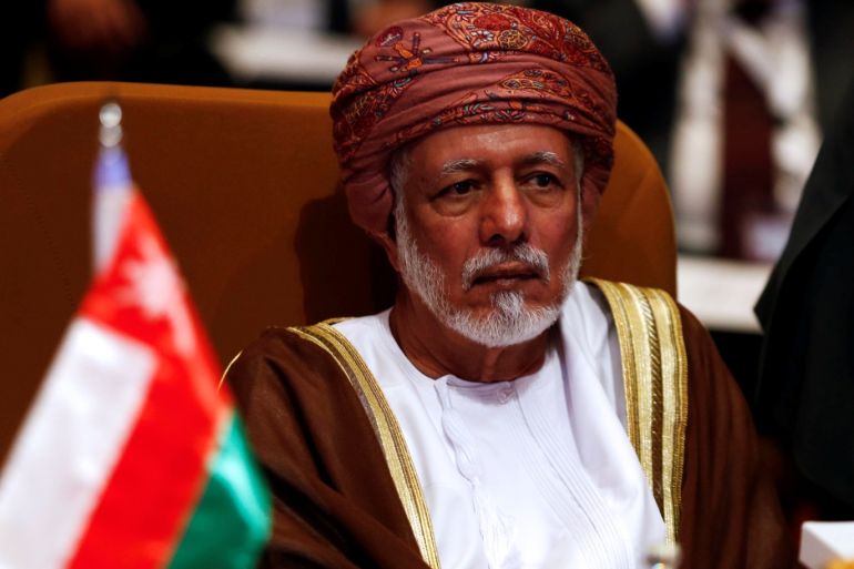 Oman's Foreign Minister Yusuf bin Alawi attends the Arab Foreign meeting in Riyadh, Saudi Arabia April 12, 2018. REUTERS/Faisal Al Nasser
