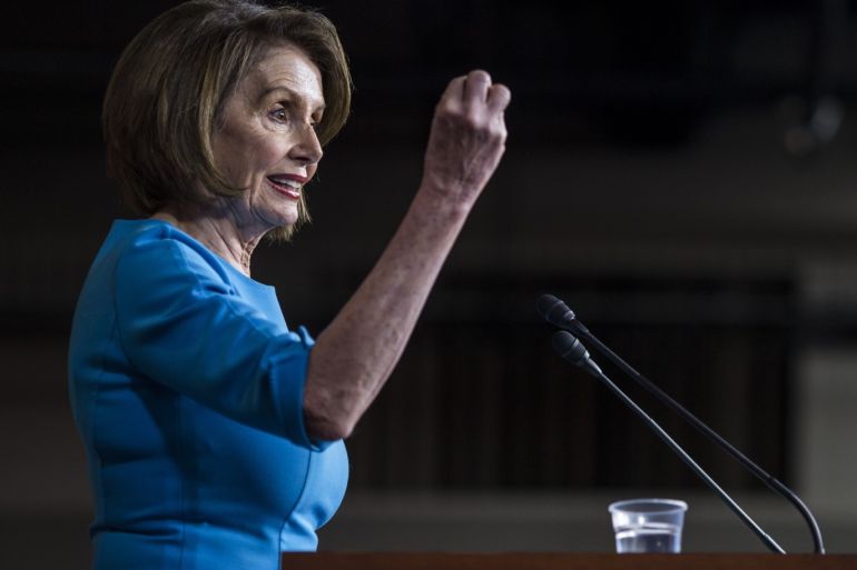 WASHINGTON, DC - MAY 16: House Speaker Nancy Pelosi (D-CA) speaks during a weekly news conference May 16, 2019 on Capitol Hill in Washington, DC. Zach Gibson/Getty Images/AFP== FOR NEWSPAPERS, INTERNET, TELCOS & TELEVISION USE ONLY ==