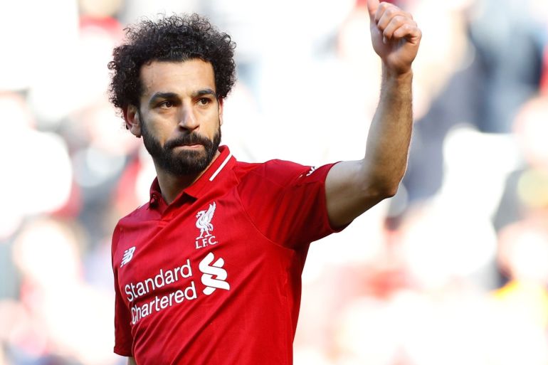 Soccer Football - Premier League - Liverpool v Wolverhampton Wanderers - Anfield, Liverpool, Britain - May 12, 2019 Liverpool's Mohamed Salah gestures to the fans after the match REUTERS/Phil Noble EDITORIAL USE ONLY. No use with unauthorized audio, video, data, fixture lists, club/league logos or