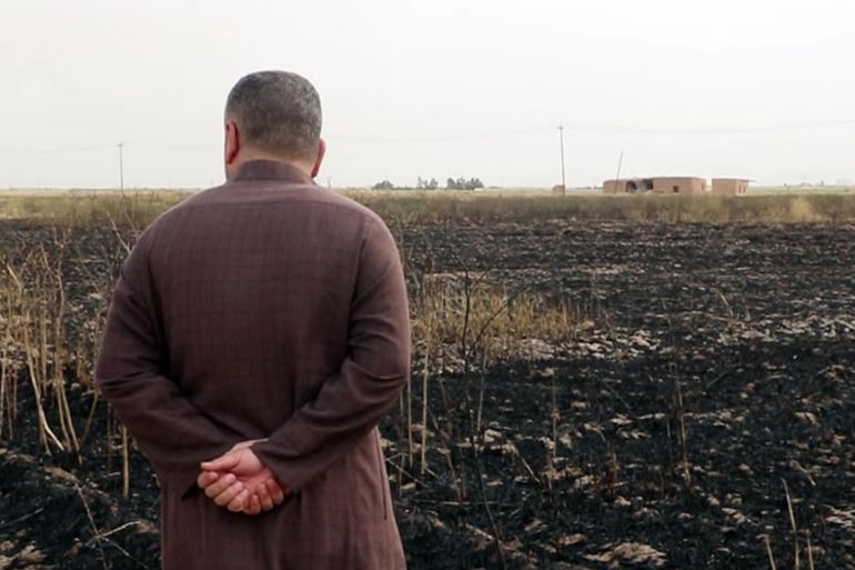 صور حصرية لحرائق حقول الحنطة والشعير في محافظة صلاح الدين