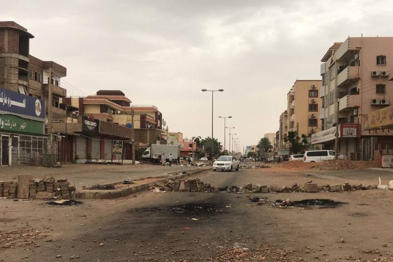 Developments in Sudan- - KHARTOUM, SUDAN - JUNE 4 : Quite streets are seen after the intervention of Sudanese security forces to demonstrators, in Khartoum, Sudan on June 4, 2019. At least 35 demonstrators were killed and hundreds injured Monday as Sudanese security forces moved in to clear the main protest camp near the army headquarters in the capital, Khartoum.